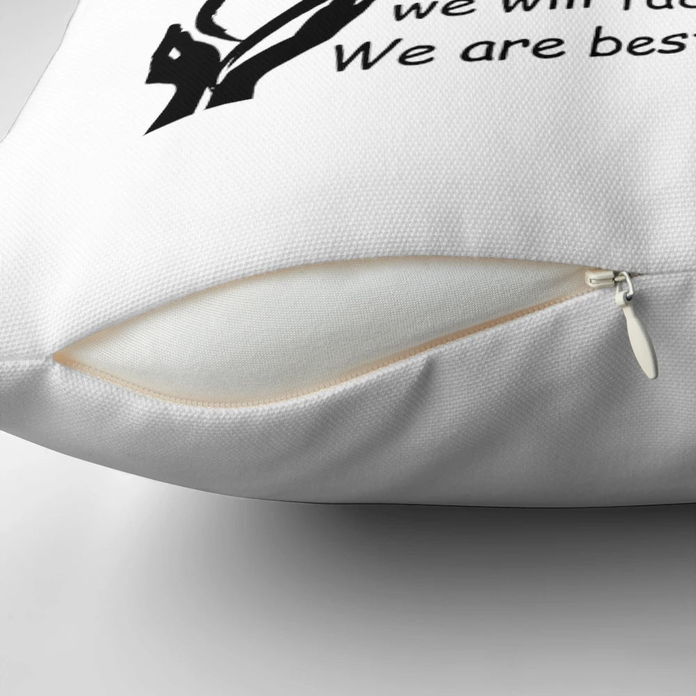 Pillow with text 'To my bestie, Thank you for the laughter'