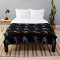Cozy plush blanket featuring an ultimate frisbee player design