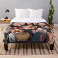 A plush blanket featuring a custom photo collage of actor Rob Lowe