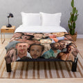 Cozy plush blanket featuring a custom photo collage of Ryan Gosling