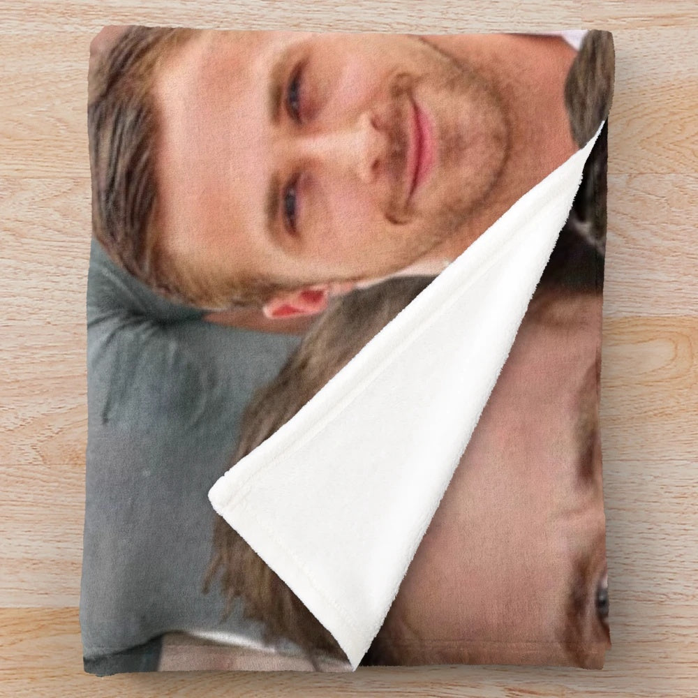 Cozy plush blanket featuring a custom photo collage of Ryan Gosling