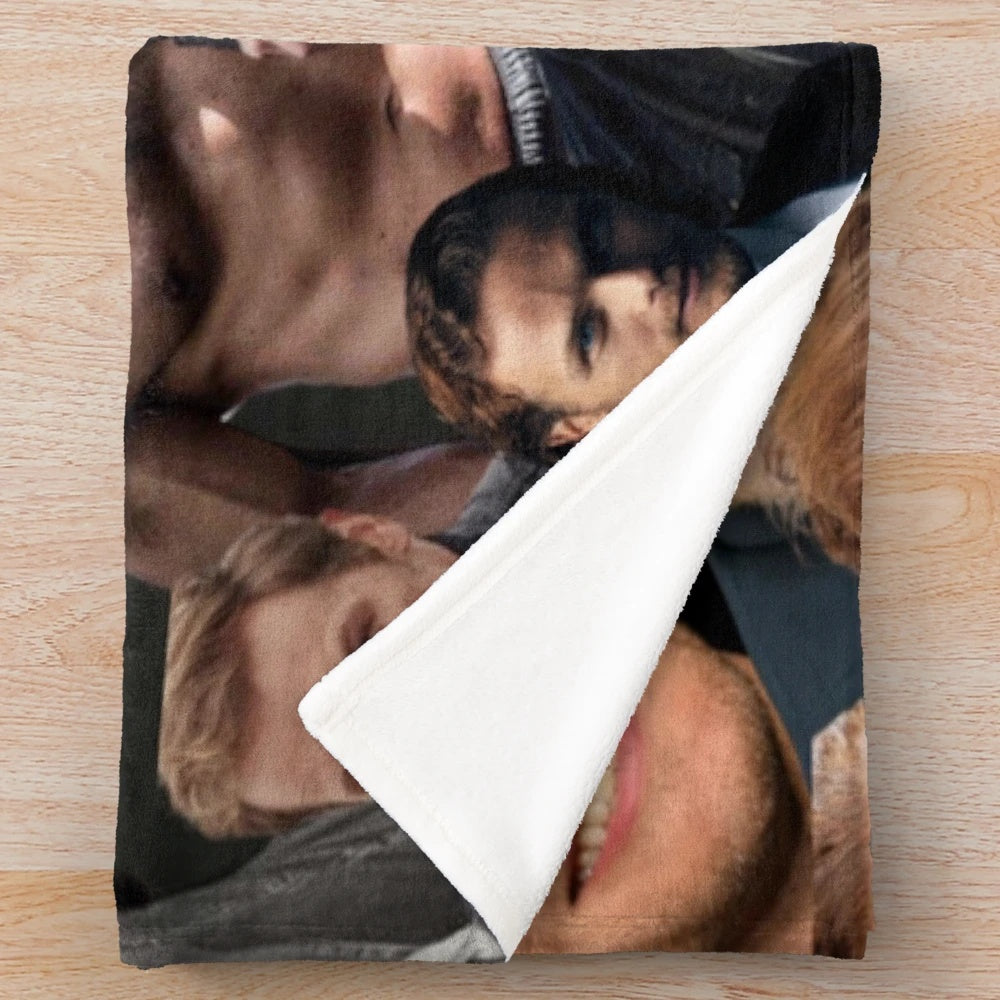 Sam Heughan Photo Collage Plush Blanket