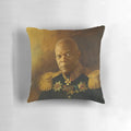 Stylish custom pillow featuring a portrait of actor Samuel L. Jackson with a unique "replaceface" design.
