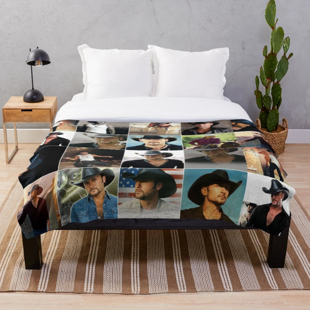 Tim McGraw Photo Collage Plush Blanket