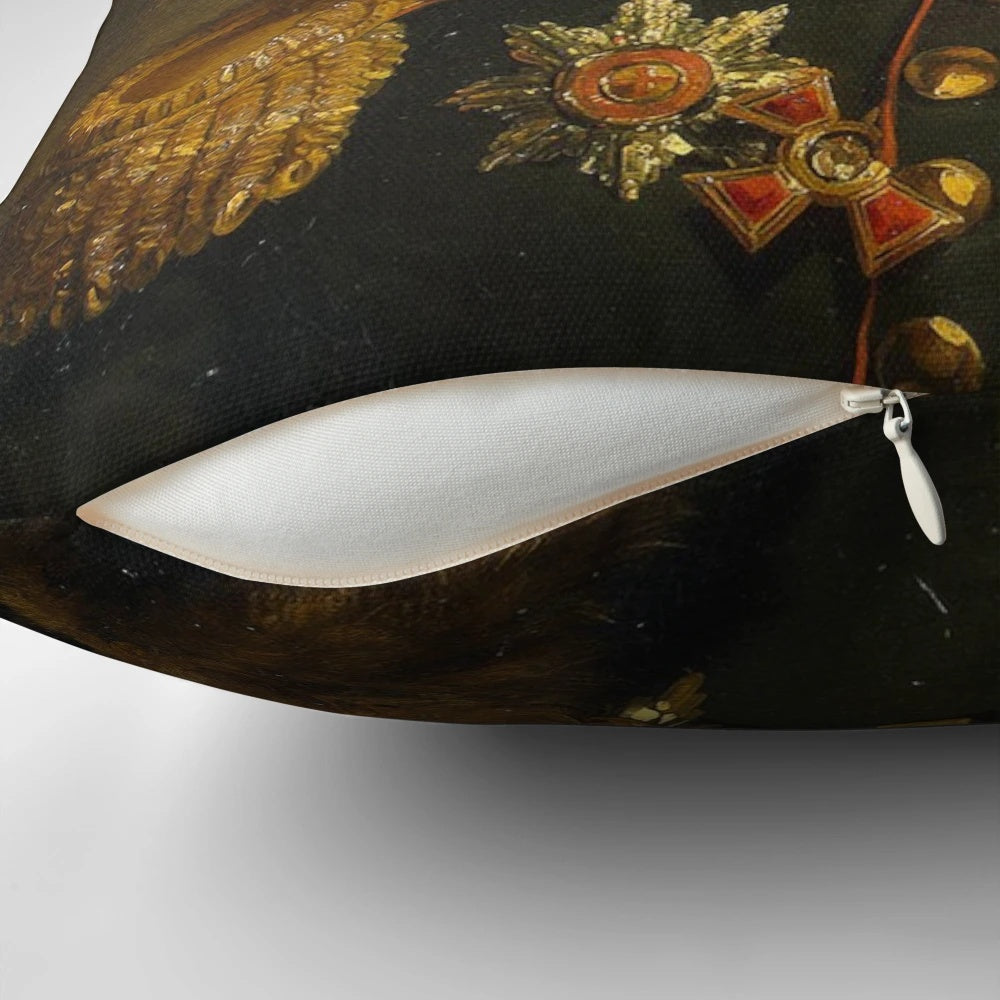 Photoshopped portrait of Tom Selleck on a soft, plush pillow for a custom home decor accent.