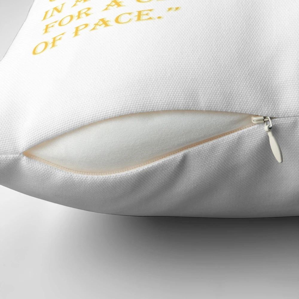Colorful and stylish Wings of Fire themed pillow featuring a quote from the character Qibli