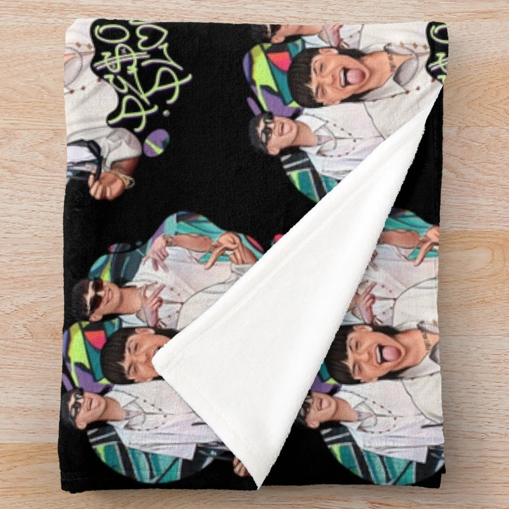 Peso Pluma inspired plush blanket with sublimation design