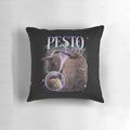 Pesto the Penguin graphic meme printed on a plush, cozy pillow