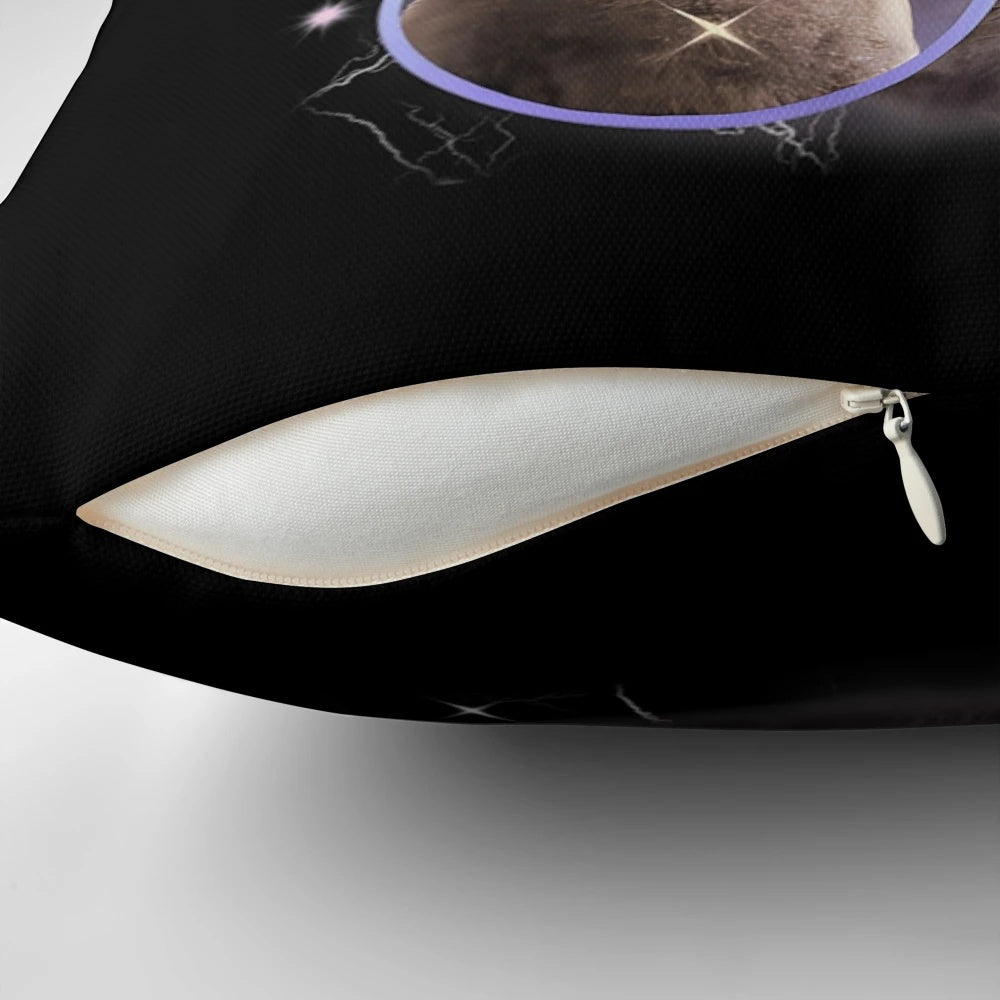 Pesto the Penguin graphic meme printed on a plush, cozy pillow