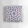 Petal Burst decorative throw pillow in a modern pink and navy color scheme
