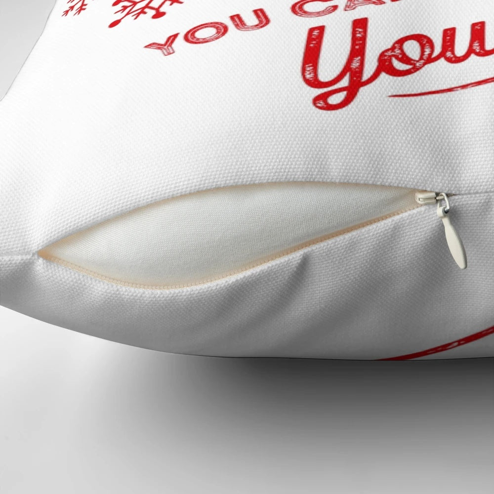 A Peter Pan-inspired Christmas pillow with the text "You Can Fly" designed by Kelly Design Company.
