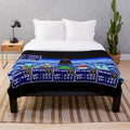 Phantasy Star inspired plush blanket featuring classic gaming pixel art