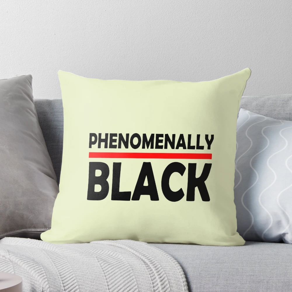 Phenomenally Black Pillow with Inspiring Black-Owned Design