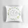 Philippians 4:8 Bible verse printed on a soft, decorative throw pillow