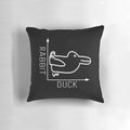 Wittgenstein's Rabbit-Duck Illusion Pillow, a thought-provoking philosophical home decor piece.