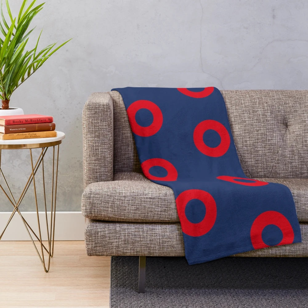 Phish Fishman Donut Pattern Plush Blanket