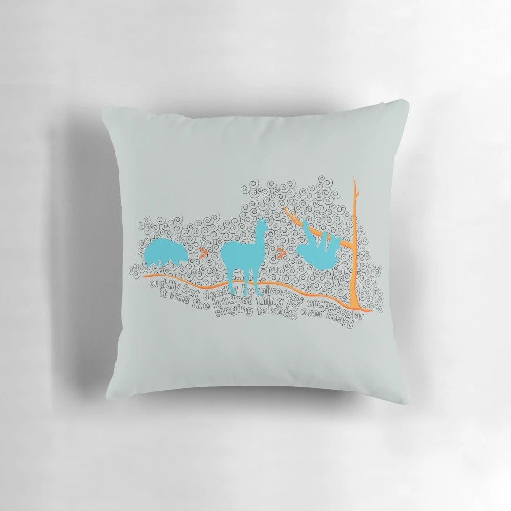Phish-inspired pillow featuring jamming mammals