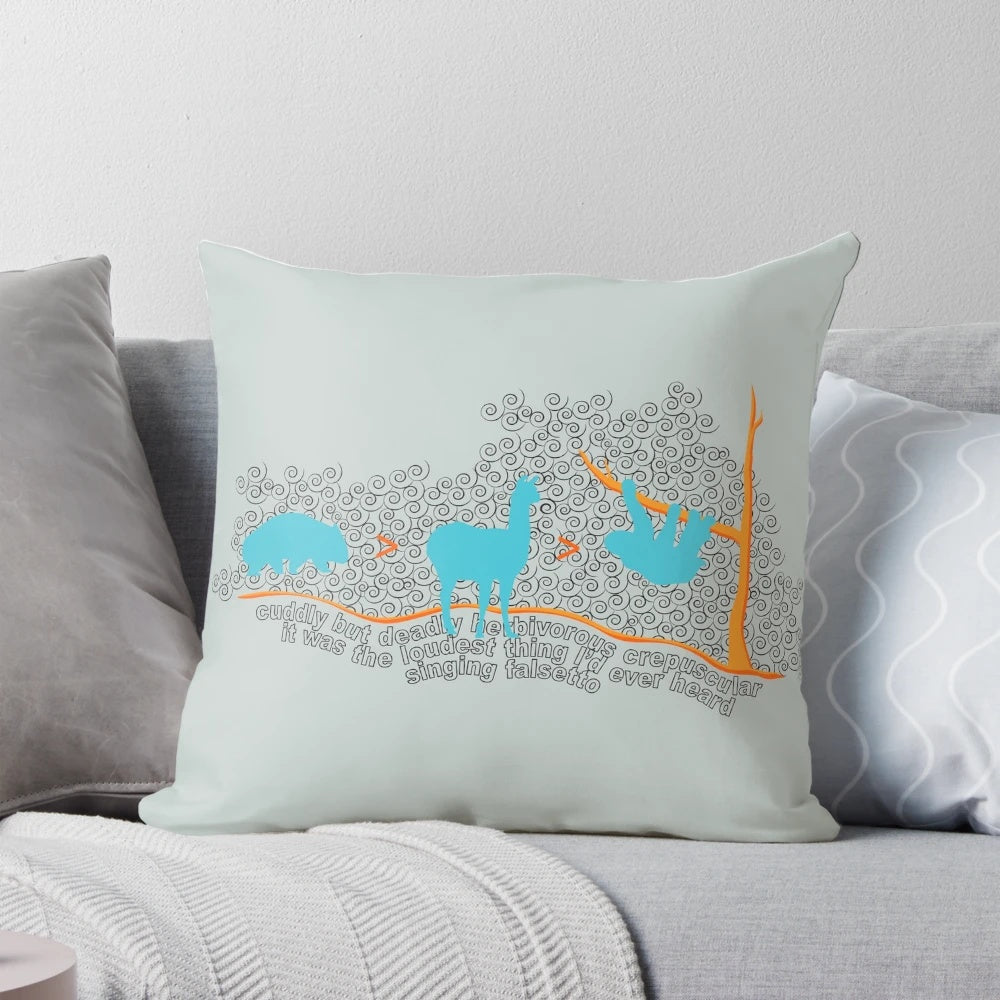 Phish-inspired pillow featuring jamming mammals