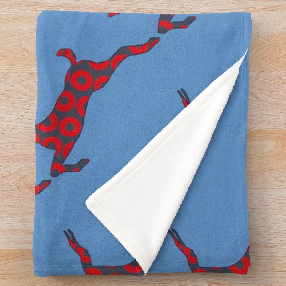 Phish inspired plush blanket featuring the "Run Like An Antelope" design