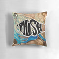 Vibrant Phish logo printed on a decorative acrylic pour pillow, perfect for music fans and festival-goers.