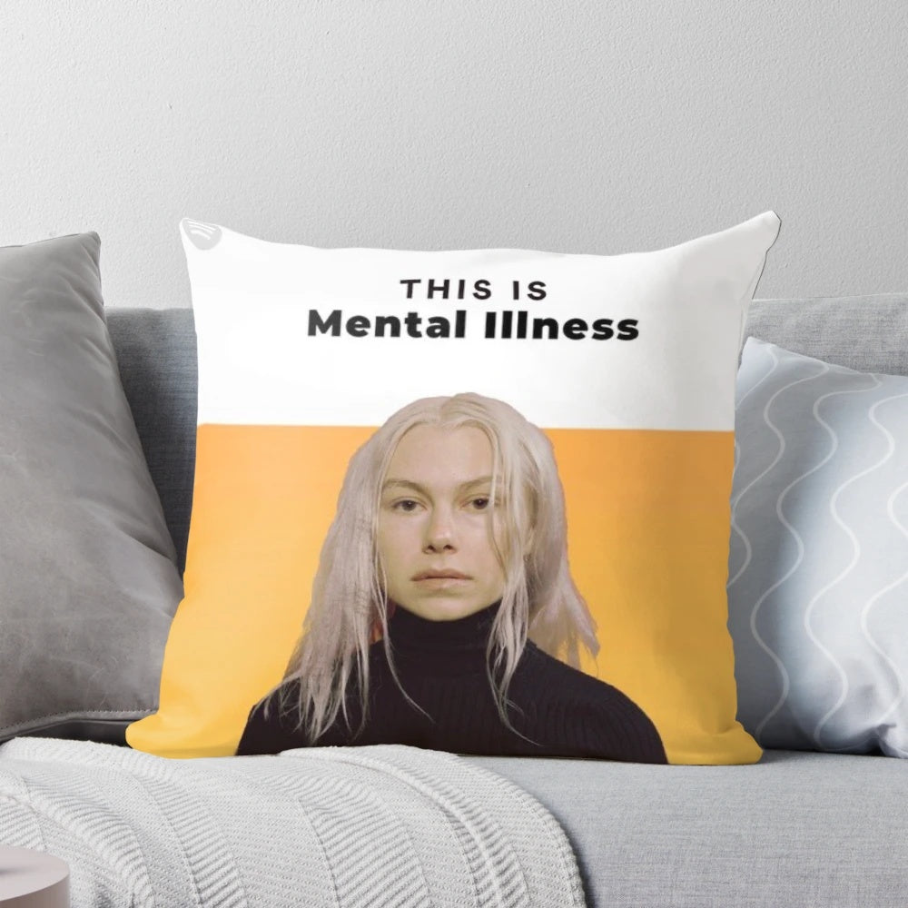 Phoebe Bridgers inspired indie music pillow with album artwork