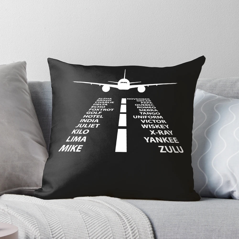 Phonetic Alphabet Pilot Airplane Funny Aviation Gift Pillow