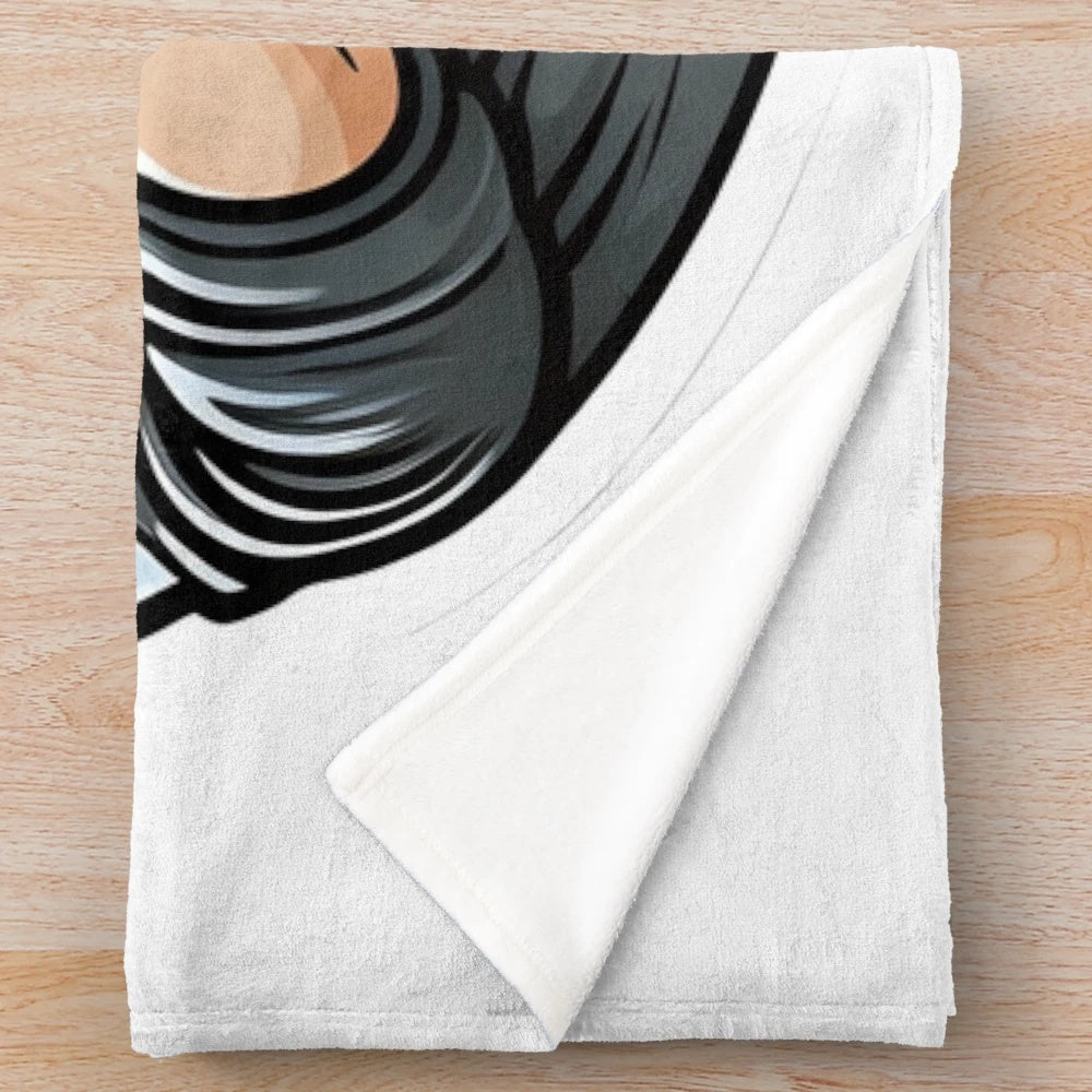 Photographer-themed cartoon plush blanket with camera and photography elements