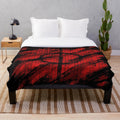 Phyrexian-inspired plush blanket featuring dark fantasy patterns and motifs