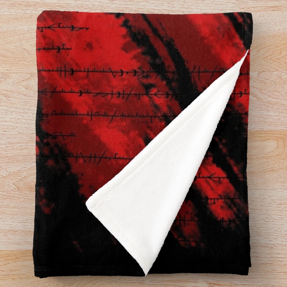 Phyrexian-inspired plush blanket featuring dark fantasy patterns and motifs
