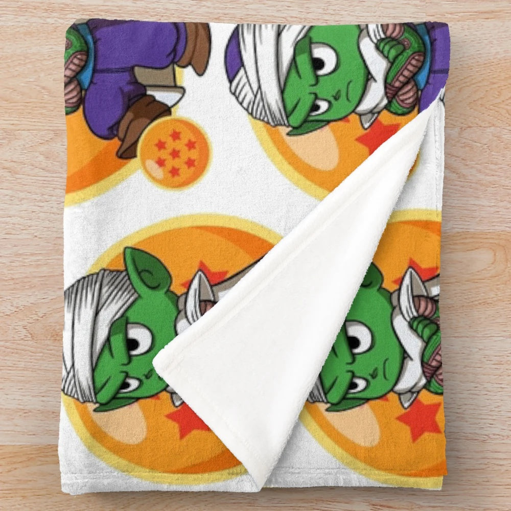 Piccolo-inspired plush blanket featuring the iconic Dragon Ball character