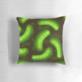 Vibrant pickle pattern decorative pillow for food-themed home decor