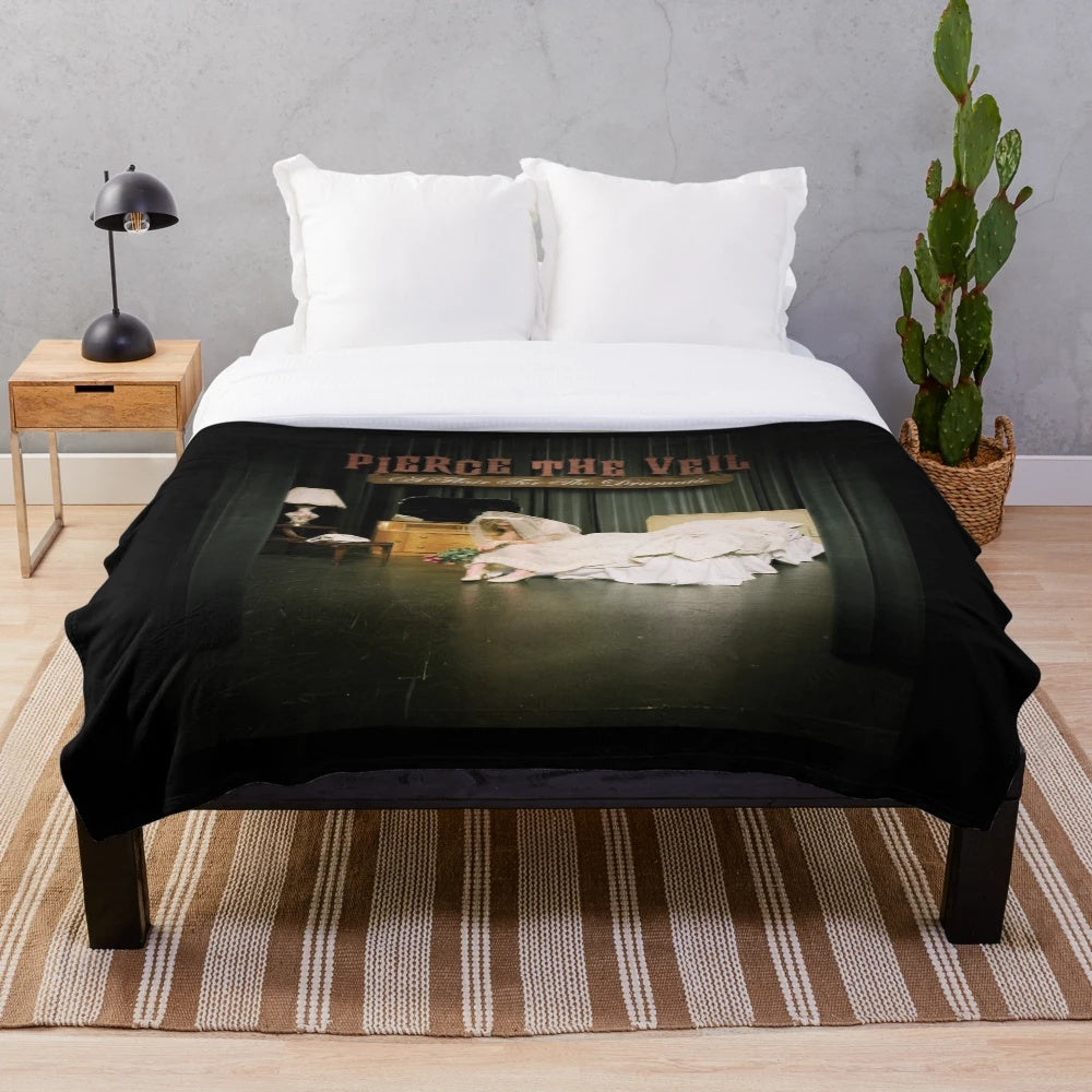Pierce the Veil inspired plush blanket featuring the band's 'A Flair for the Dramatic' album artwork design