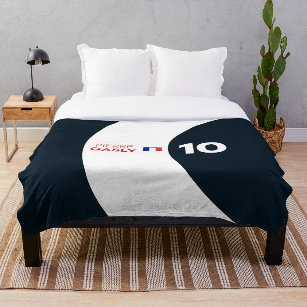 Pierre Gasly F1 racing plush blanket with #10 car design