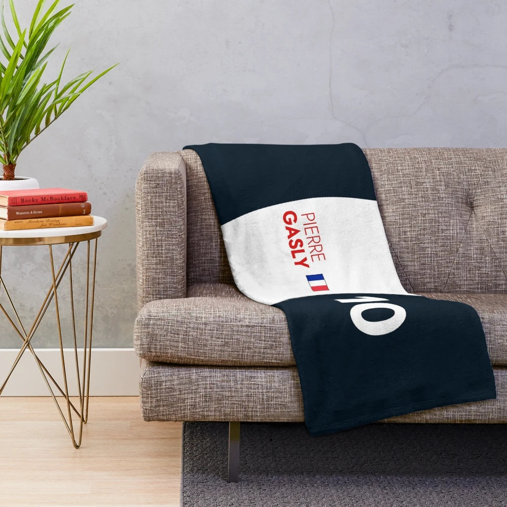 Pierre Gasly F1 racing plush blanket with #10 car design