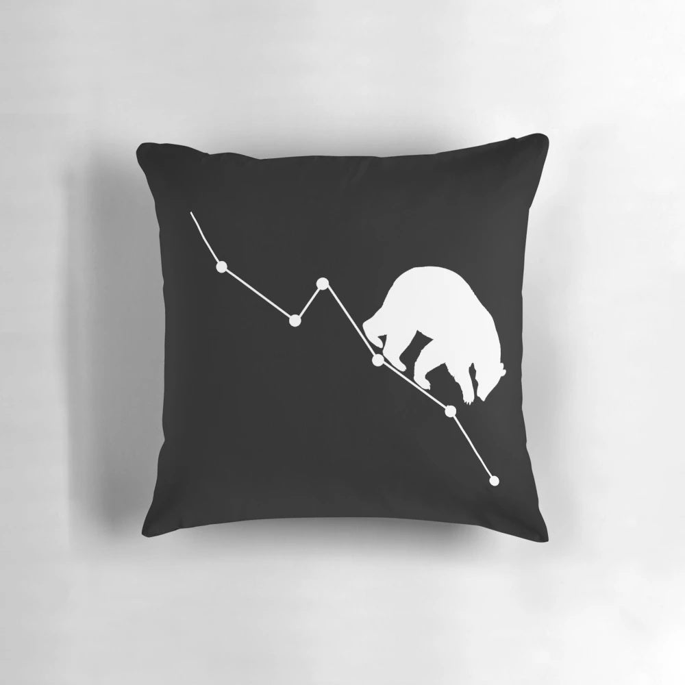 Plush pillow with bear design, perfect for bear market investors and day traders