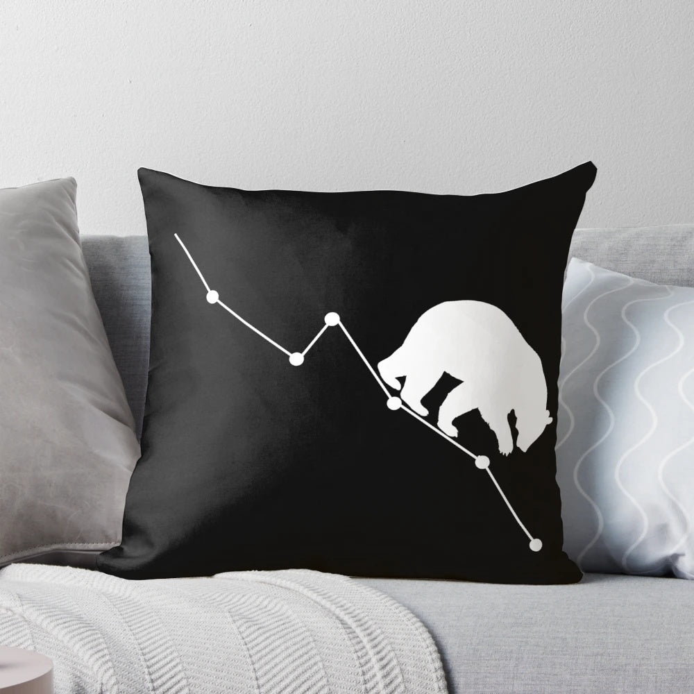 Plush pillow with bear design, perfect for bear market investors and day traders