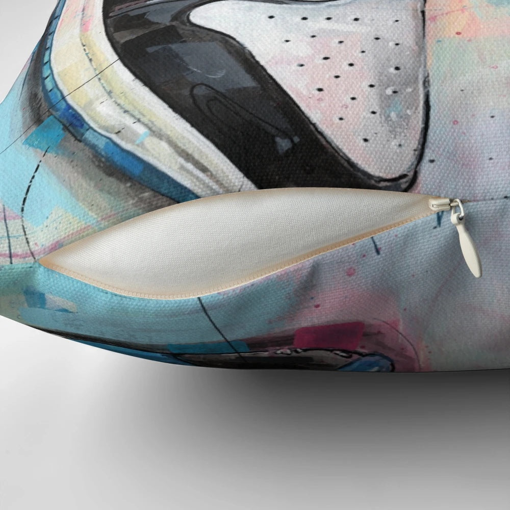 Plush pillow featuring the iconic Nike Air Jordan 1 Fragment Low sneaker design