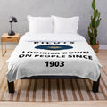 Pilots' Plush Blanket with Humorous "Pilots Looking Down on People Since 1903" Design