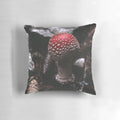Pillow featuring a realistic mushroom design, perfect for a forest or nature-themed interior.