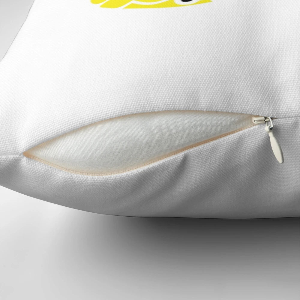 Pineapple-themed throw pillow with a humorous "Not a Swinger, I Just Like Pineapples" quote