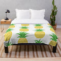 Pineapple plush blanket featuring quotes from the TV show Psych