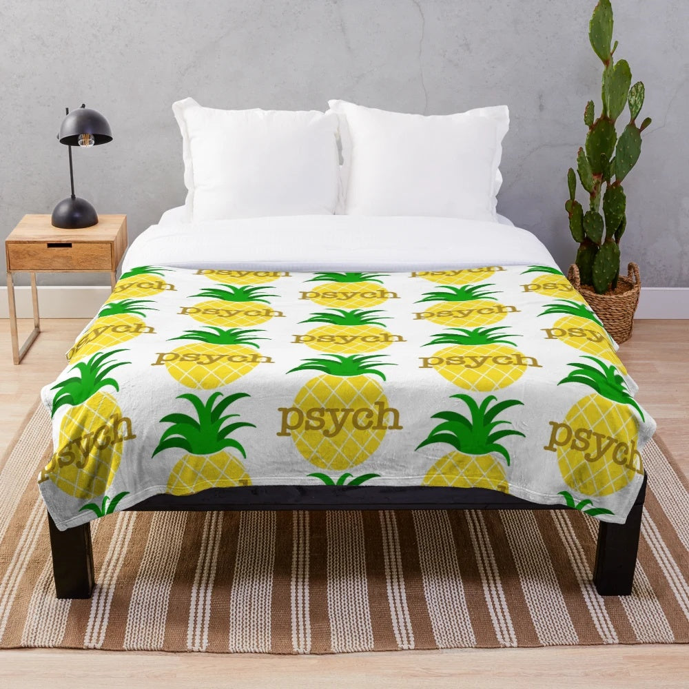Pineapple plush blanket for Psych fans