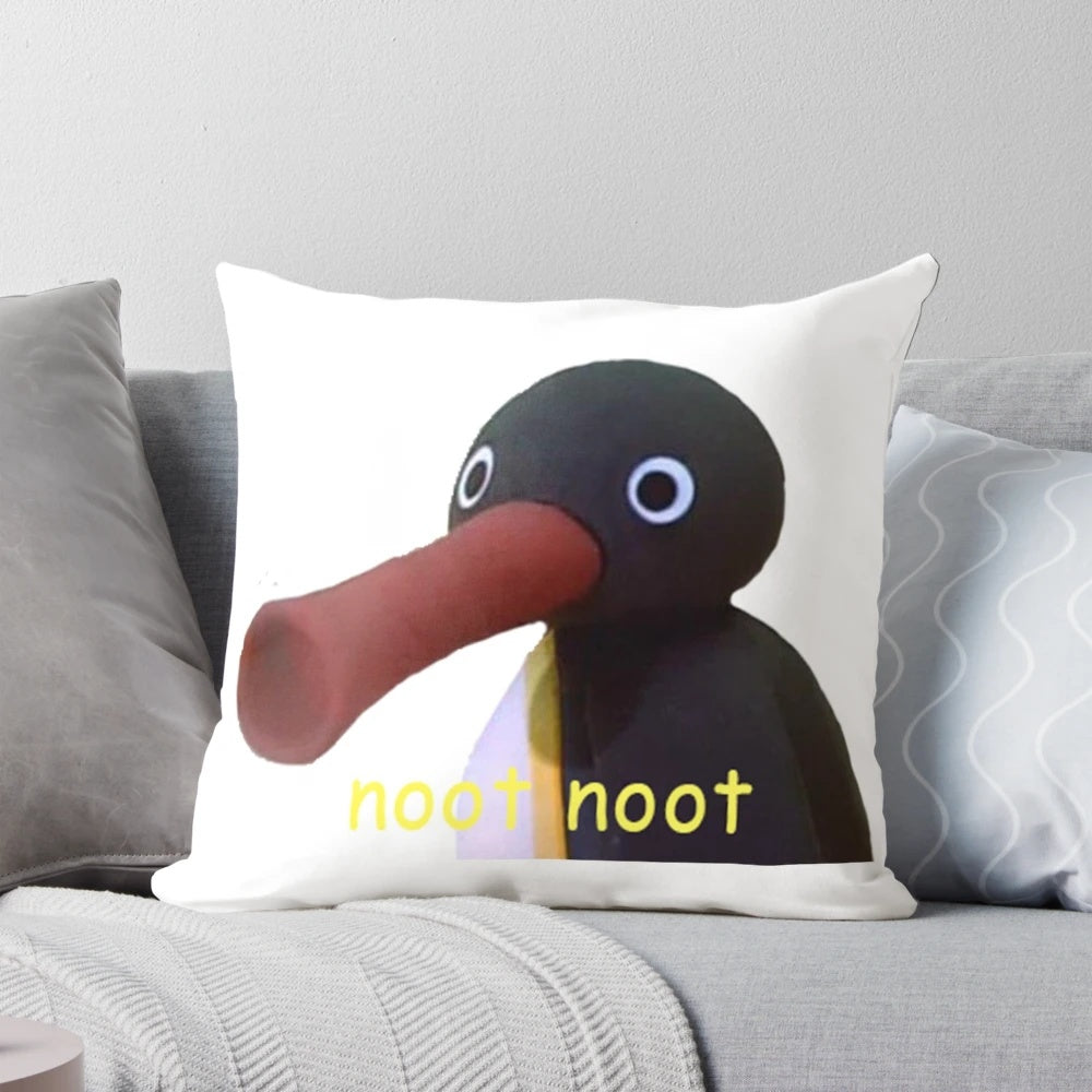 Pingu Noot Noot Meme Pillow - Soft, Stylish Novelty Cushion with Iconic Pingu Character