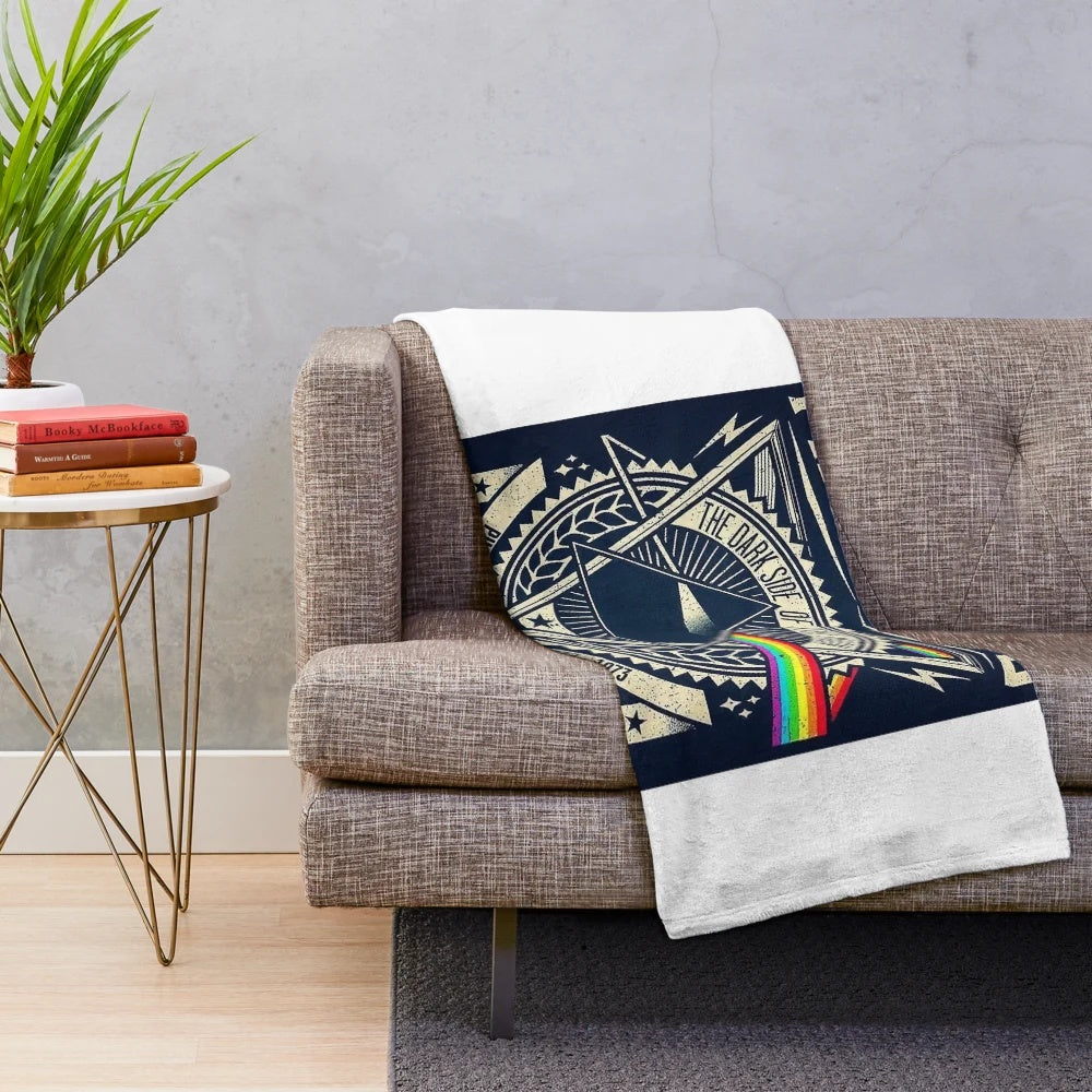 Pink Floyd inspired plush blanket featuring the iconic album cover art