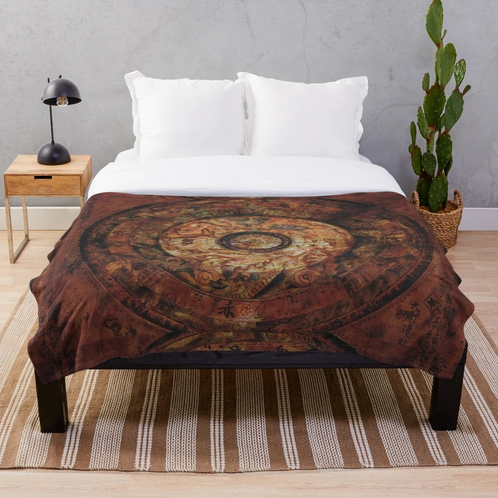 Plush blanket featuring a detailed map design inspired by the Pirates of the Caribbean films