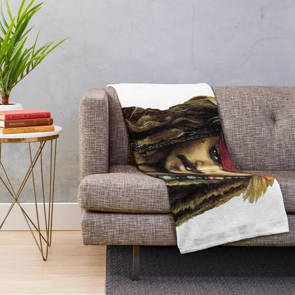 Captain Jack Sparrow inspired plush blanket