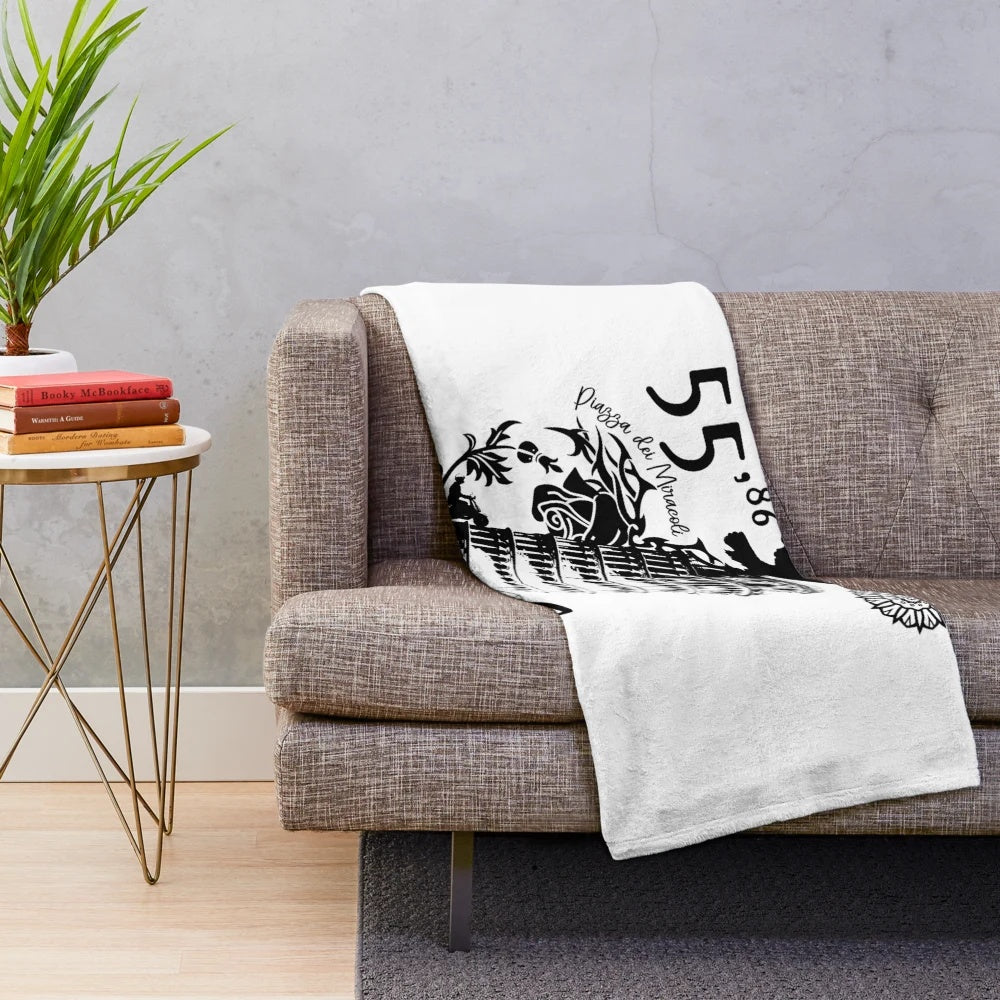 Pisa inspired plush blanket with pink, dove, and butterfly design