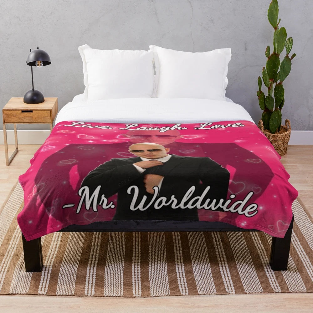 Pitbull inspired "Live. Laugh. Love." plush blanket