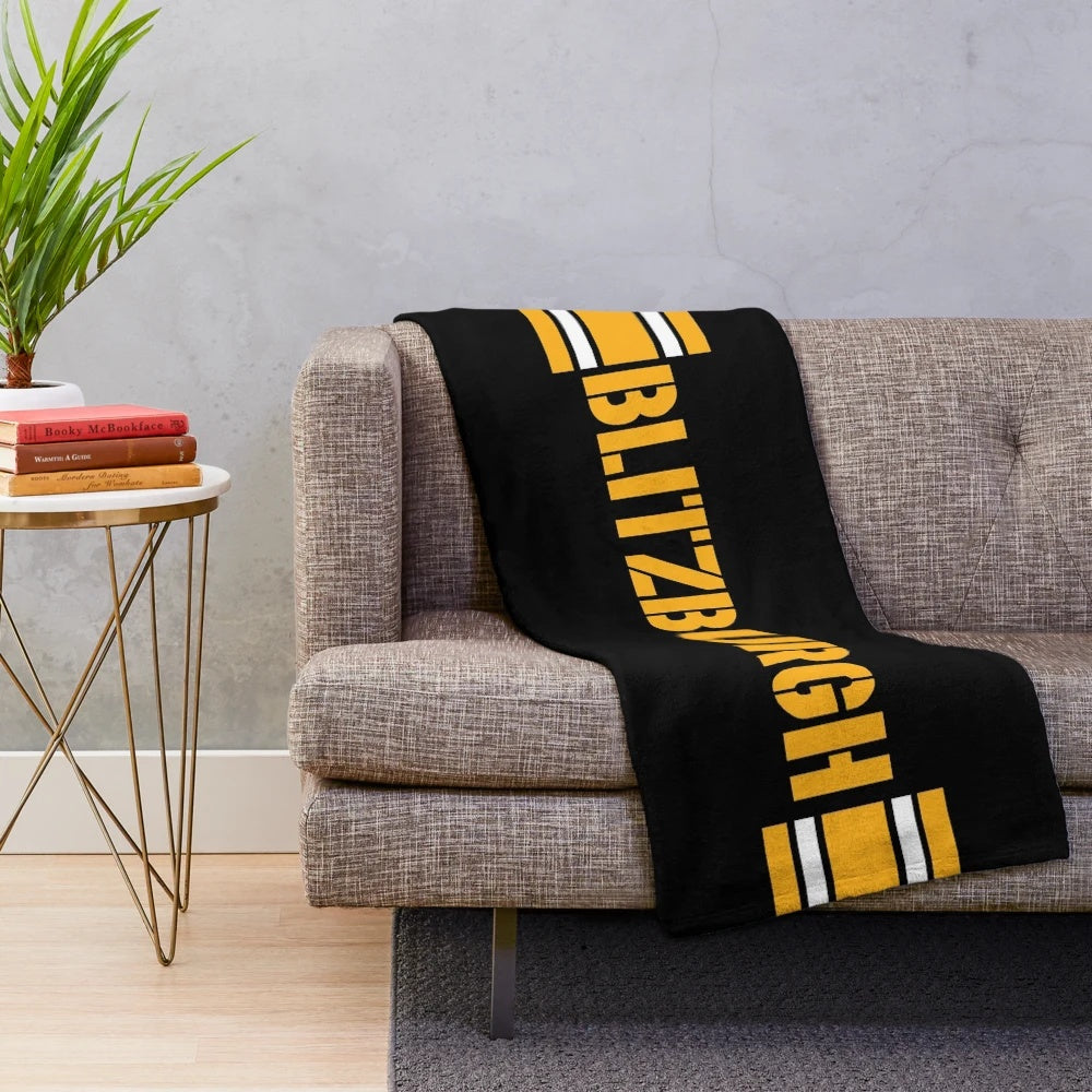 Pittsburgh Steelers-themed plush blanket for sports enthusiasts