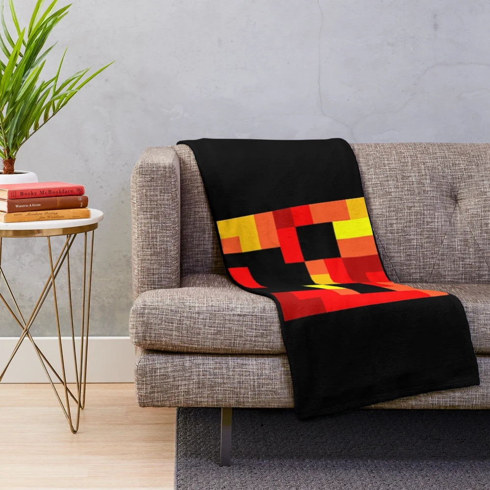 Pixel Art Fire Skin Plush Blanket
